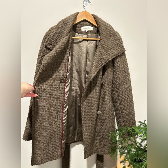 Calvin Klein Women's Double Breasted Wool Coat with Belt ~ size Small - Picture 6 of 10